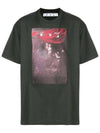 Men's Spray Caravaggio Short Sleeve T-Shirt Khaki - OFF WHITE - BALAAN.