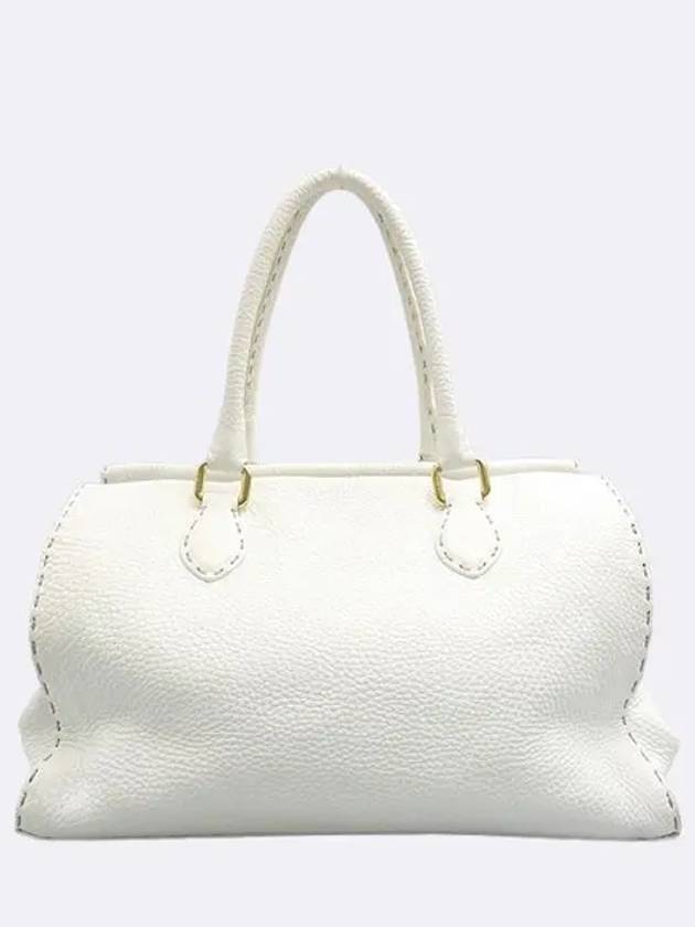 8BN218 White Leather Selleria Tote Bag - FENDI - BALAAN 2