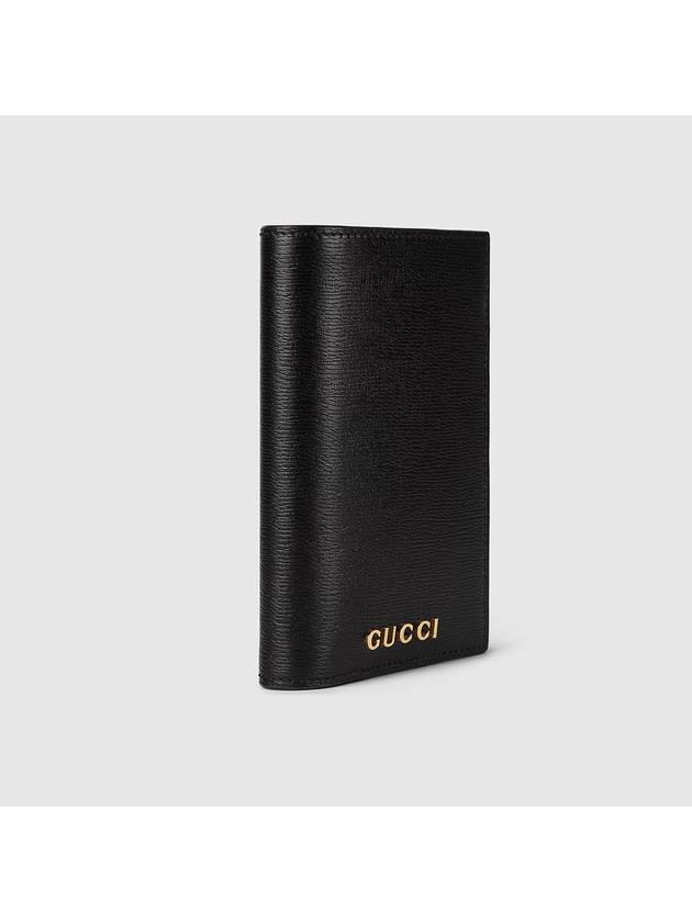 Script Leather Passport Wallet Black - GUCCI - BALAAN 3