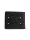 Stitched Leather Bifold Half Wallet Black - MAISON MARGIELA - BALAAN 2