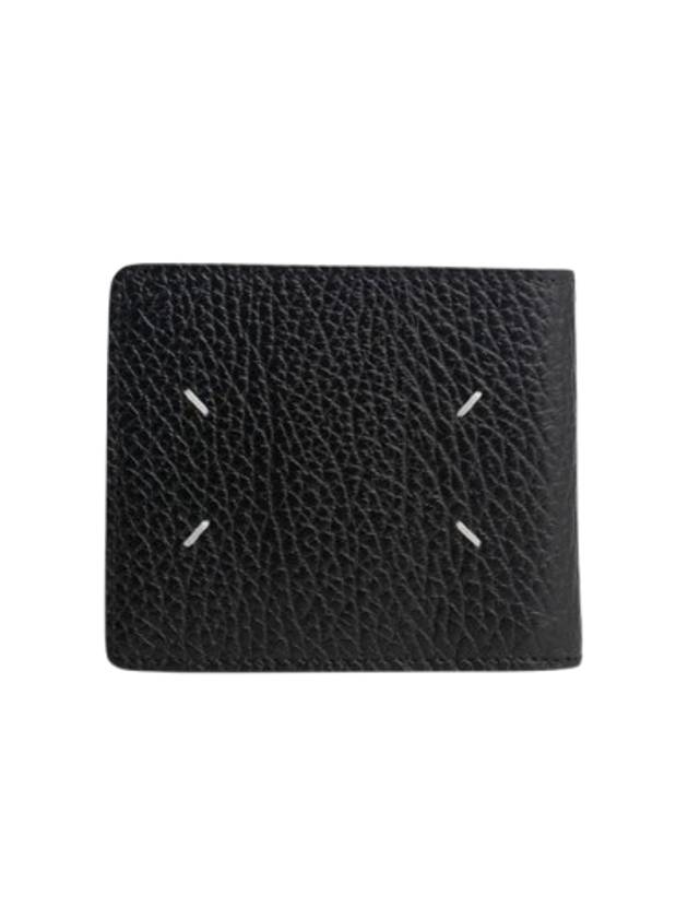 Stitched Leather Bifold Half Wallet Black - MAISON MARGIELA - BALAAN 2