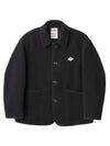 Wool Light Pile Jacket Navy - DANTON - BALAAN 1