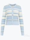 Striped Soft Wool Cardigan Light Blue - GANNI - BALAAN 2