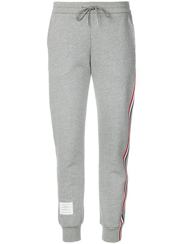 Women's Loop Back Stripe Track Pants Grey - THOM BROWNE - BALAAN 1