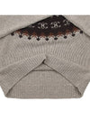 Triomphe Fair Isle Crew Neck Knit Top Grey Brown - CELINE - BALAAN 9