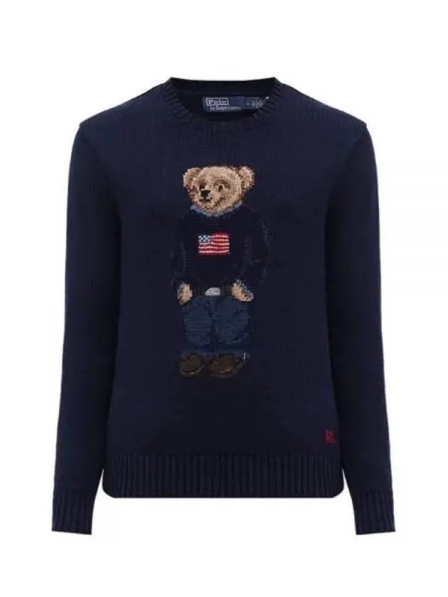 Bear Logo Cotton Blend Sweatshirt Navy - POLO RALPH LAUREN - BALAAN 2