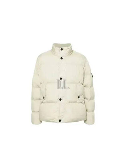 Garment Dyed Crinkle Reps Down Padding Beige - STONE ISLAND - BALAAN 2