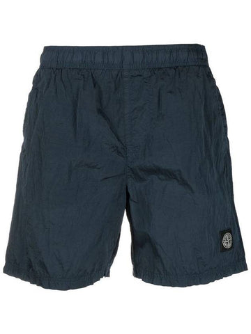 Men's Logo Patch Nylon Swim Shorts Blue - STONE ISLAND - BALAAN 1