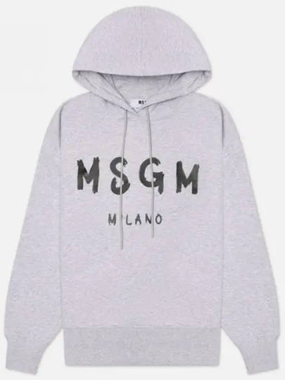 Logo Print Cotton Hoodie Light Grey - MSGM - BALAAN 2