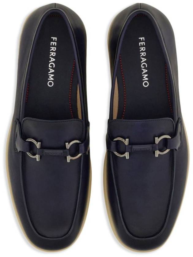 Salvatore Ferragamo Cosimo Leather Casual Loafers With Gancini Buckle Shoes - SALVATORE FERRAGAMO - BALAAN 4