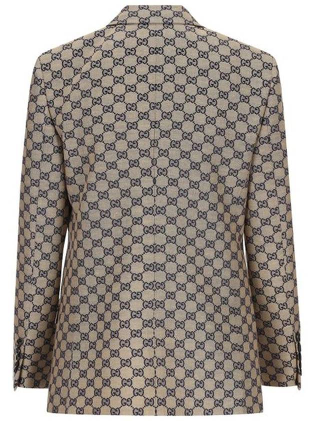 GG Linen Blend Canvas Jacket Beige - GUCCI - BALAAN 3