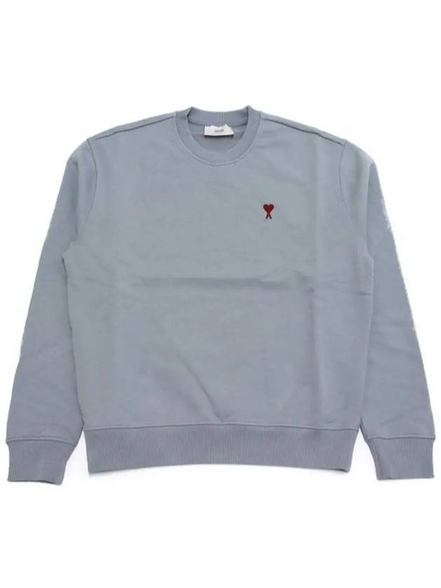 De Coeur Embossed Logo Crewneck Sweatshirt Blue - AMI - BALAAN 2