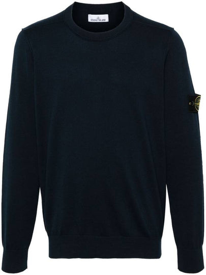 Crewneck Soft Cotton Knit Top Navy - STONE ISLAND - BALAAN 2