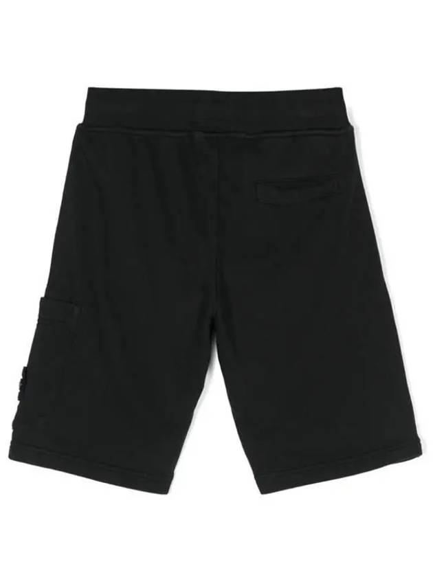 Kids Wappen Patch Fleece Shorts Black - STONE ISLAND - BALAAN 4