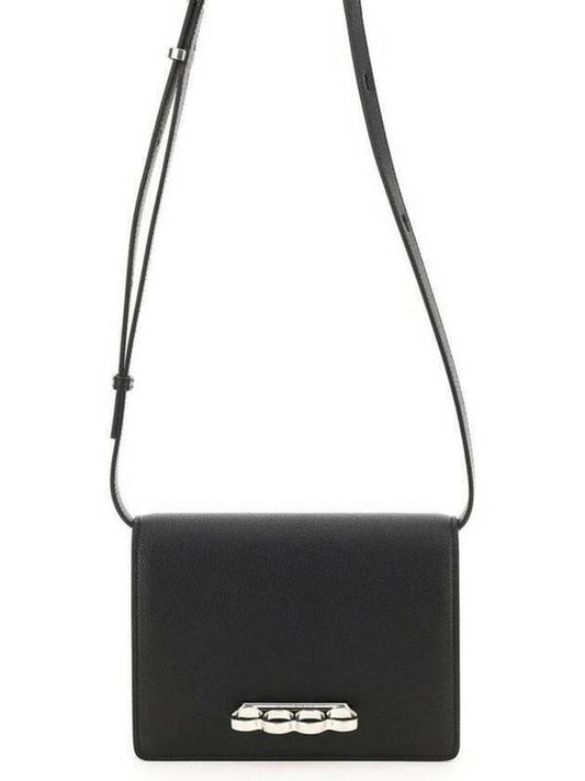 4-Ring Leather Clutch Bag Black - ALEXANDER MCQUEEN - BALAAN 2