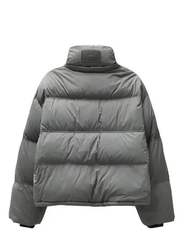 Oversized Nylon Puffer Down Jacket Grey - AMI - BALAAN 6