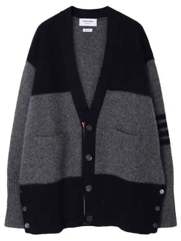 Donegal Jersey Bar Oversized Cardigan Men s - THOM BROWNE - BALAAN 1