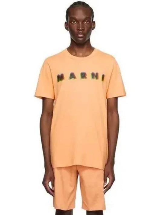 3D Logo Print Cotton Short Sleeve T-Shirt Tangerine - MARNI - BALAAN 2