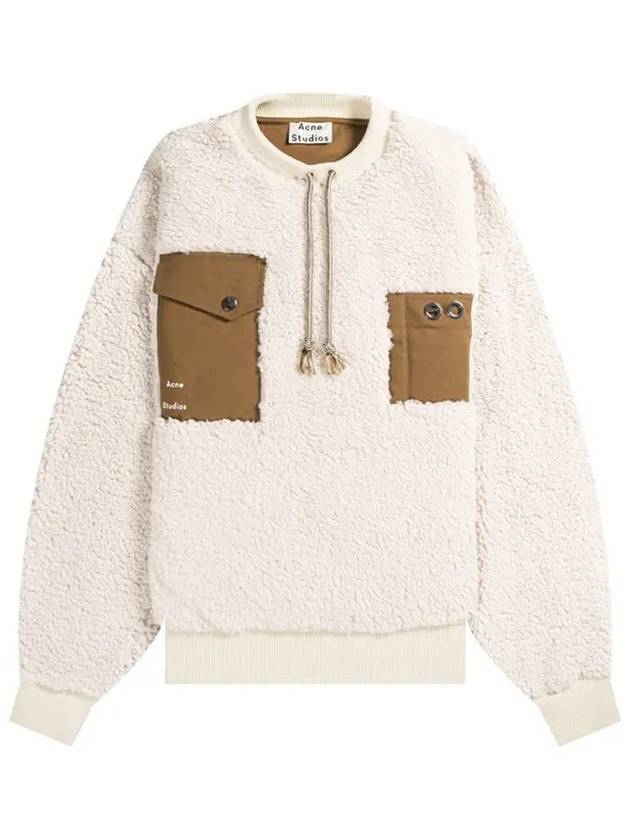 12Th Anniversary Faux Shearling Pocket Sweatshirt Ivory - ACNE STUDIOS - BALAAN 2