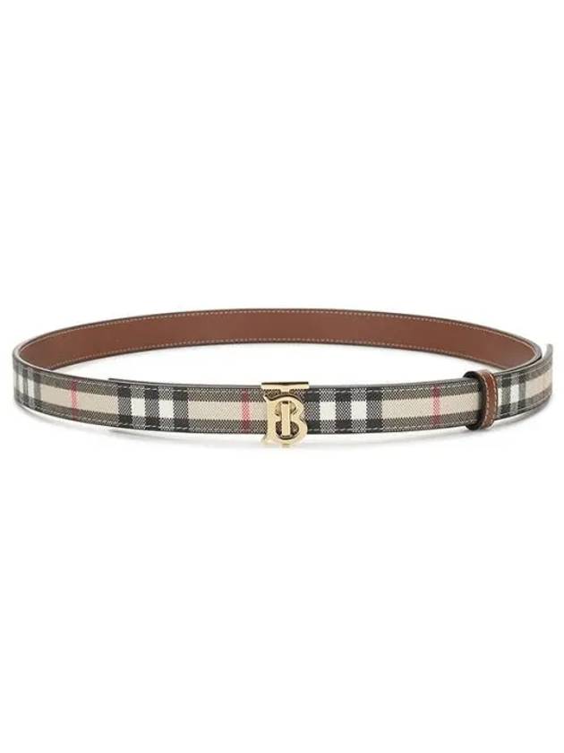 Check Print Reversible Leather Belt Beige - BURBERRY - BALAAN 2