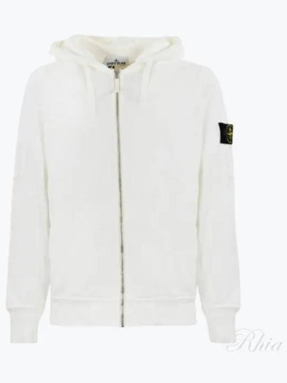 Men's Garment Dyed Malfile Zip Up Hoodie White - STONE ISLAND - BALAAN 2