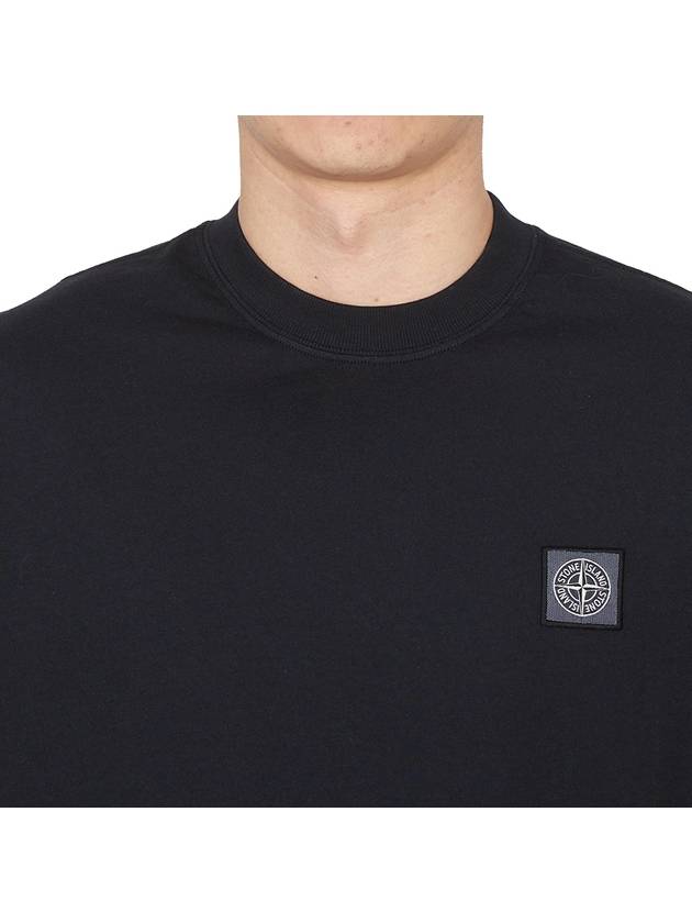 Combed Organic Cotton Jersey Short Sleeve T-Shirt Black - STONE ISLAND - BALAAN 6