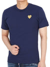 Men's Gold Heart Wappen Short Sleeve T-Shirt P1 T216 2 Navy - COMME DES GARCONS PLAY - BALAAN 6