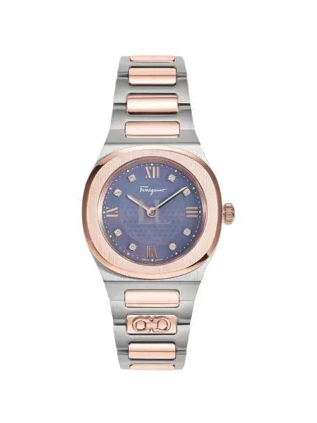 Women's Elliptical Quartz Diamond Two-Tone Watch Rose Gold - SALVATORE FERRAGAMO - BALAAN 2