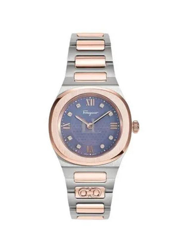 Women's Elliptical Quartz Diamond Two-Tone Watch Rose Gold - SALVATORE FERRAGAMO - BALAAN 1