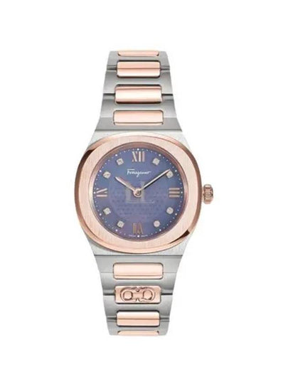 Women's Elliptical Quartz Diamond Two-Tone Watch Rose Gold - SALVATORE FERRAGAMO - BALAAN 2