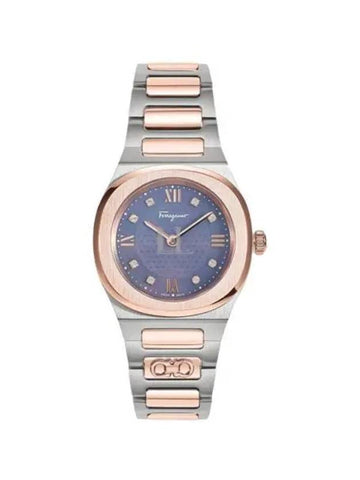 Women's Elliptical Quartz Diamond Two-Tone Watch Rose Gold - SALVATORE FERRAGAMO - BALAAN 1