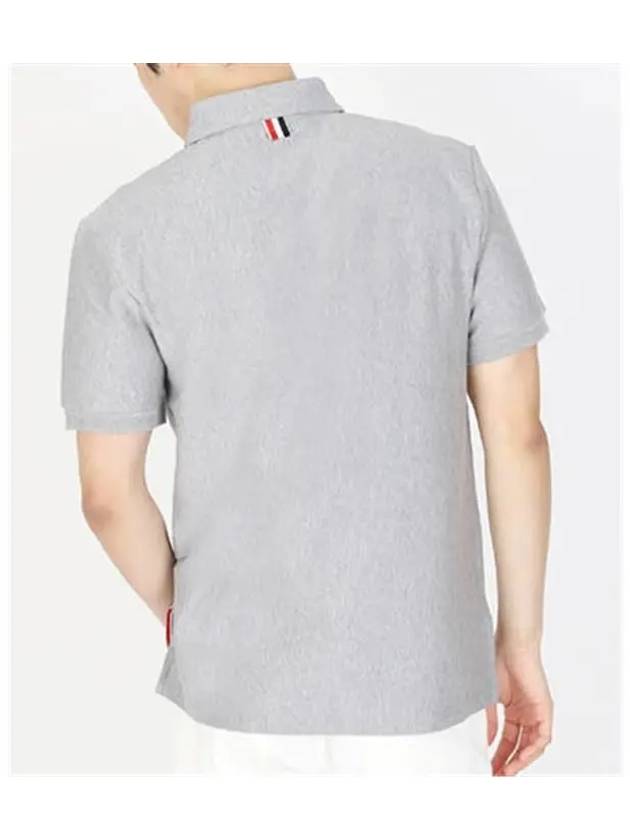 RWB Stripe Polo Shirt Grey - THOM BROWNE - BALAAN 3