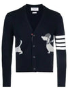 Hector 4 Bar Stripe Cardigan Black - THOM BROWNE - BALAAN 2