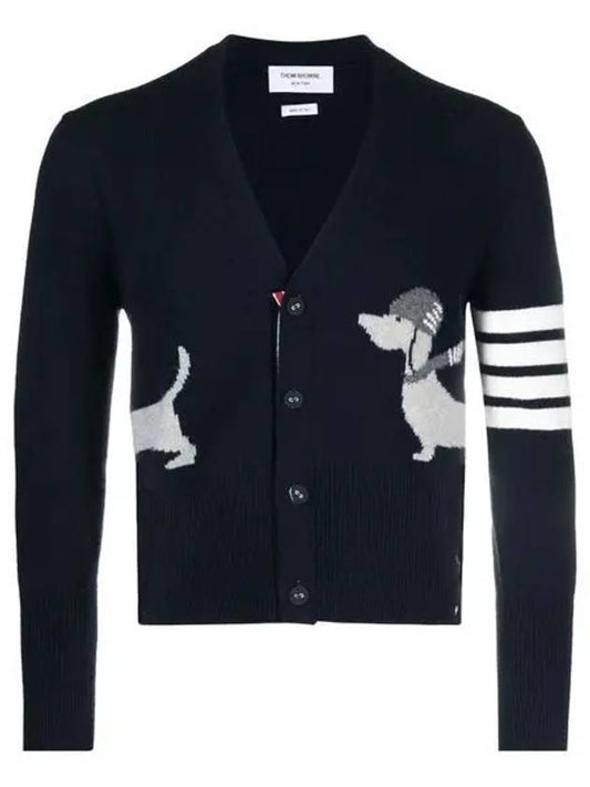 Hector 4 Bar Stripe Cardigan Black - THOM BROWNE - BALAAN 2