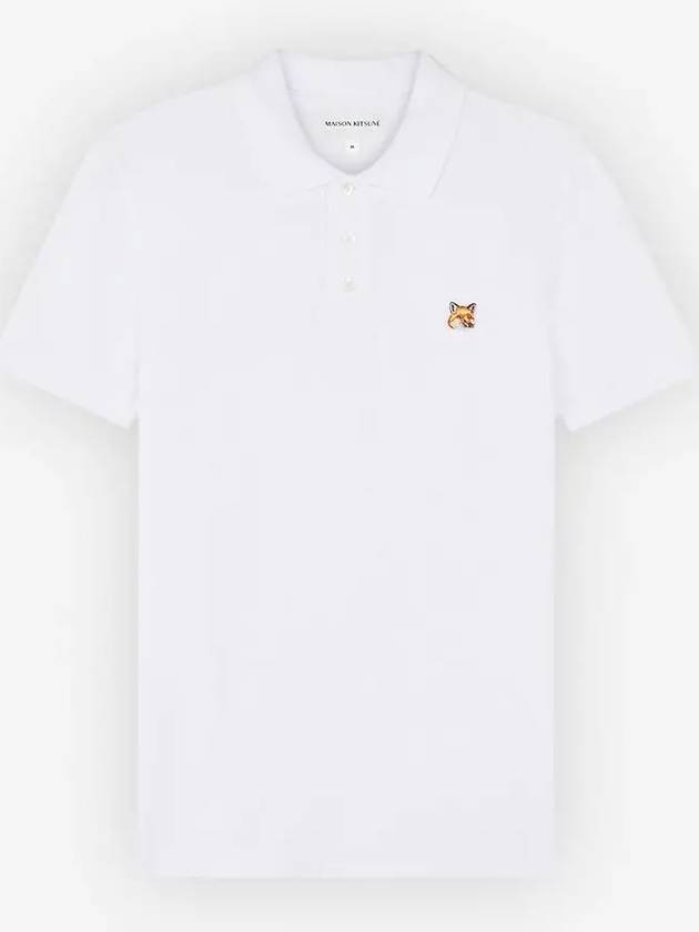 Fox Head Patch Cotton Polo Shirt White - MAISON KITSUNE - BALAAN 2