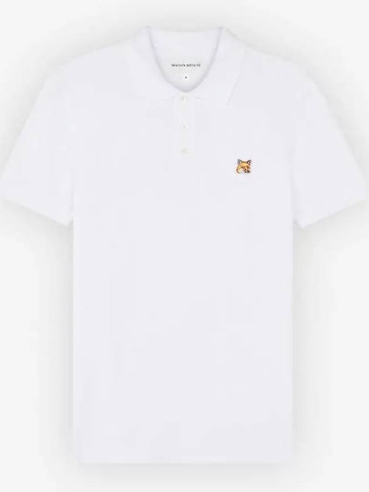 Fox Head Patch Cotton Polo Shirt White - MAISON KITSUNE - BALAAN 2