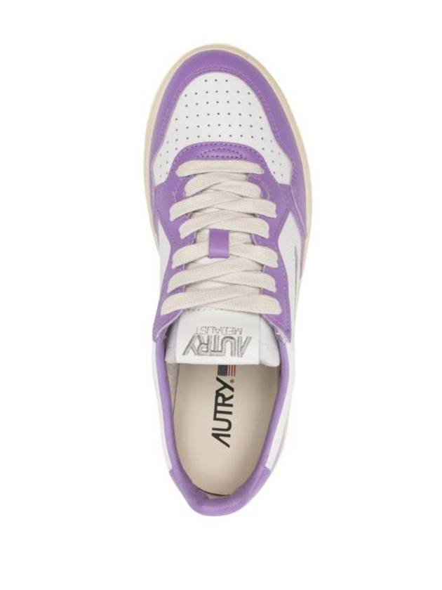 Medalist Leather Low Top Sneakers White Purple - AUTRY - BALAAN 5