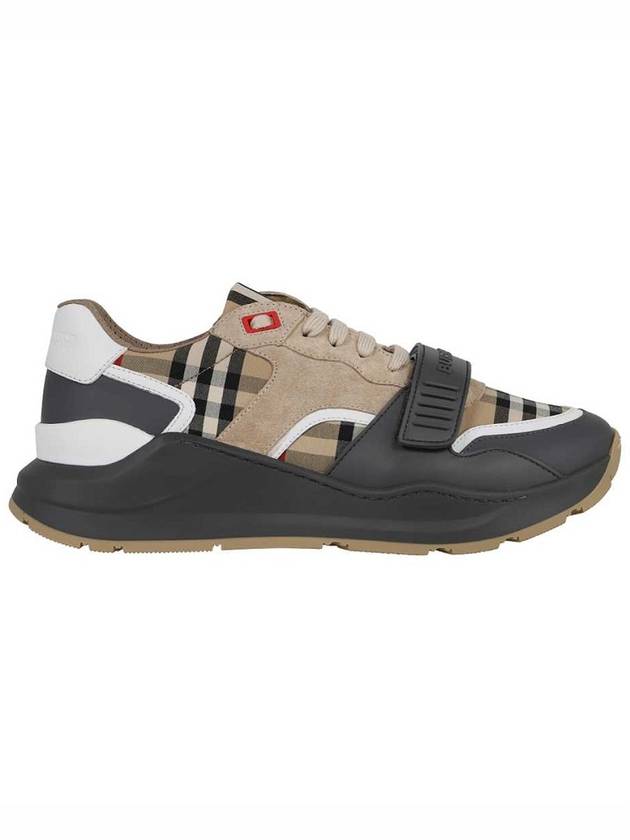 Vintage Check Suede Leather Sneakers Grey Archive Beige - BURBERRY - BALAAN 2