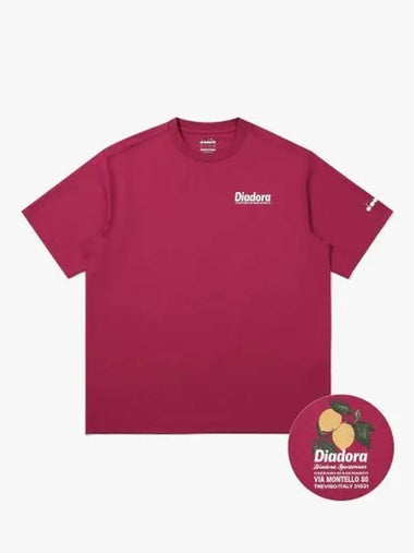 Diadora Positano Lemon Short Sleeve T Shirt MAGENTA - DIADORA - BALAAN 1