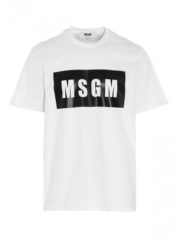 Box Logo Short Sleeve T-Shirt White - MSGM - BALAAN 1