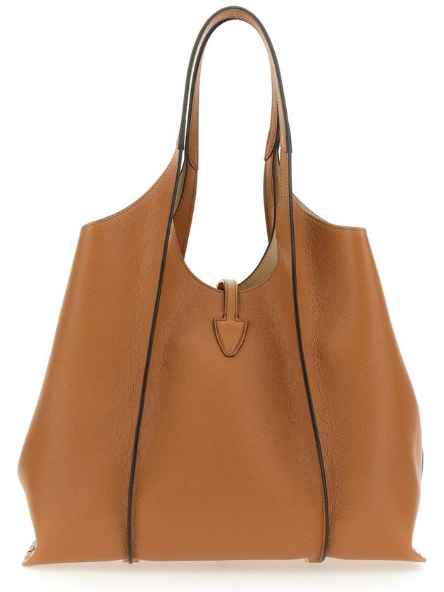 T Timeless Leather Medium Shopping Tote Bag Brown - TOD'S - BALAAN 4