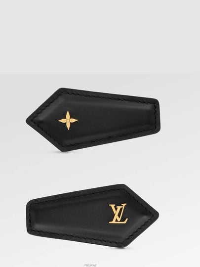 LV Backstage Leather Hair Clip Black - LOUIS VUITTON - BALAAN 2