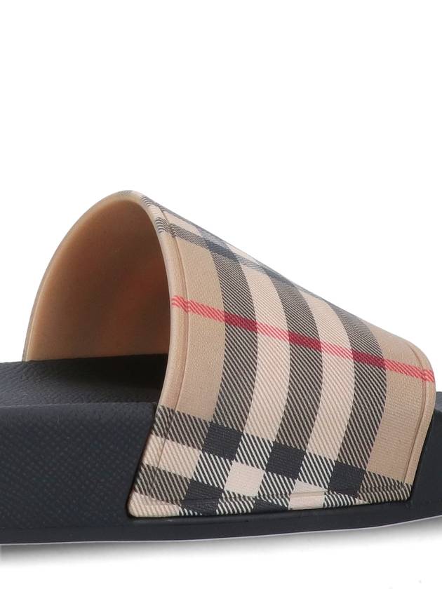 Check Furley Slippers Beige - BURBERRY - BALAAN 5