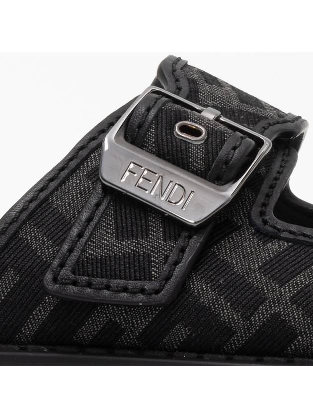 Men's Peel Jacquard Fabric Sandals Black - FENDI - BALAAN 3