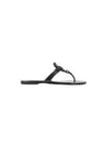 Women's Metal Logo Miller Flip Flops Black - TORY BURCH - BALAAN 1