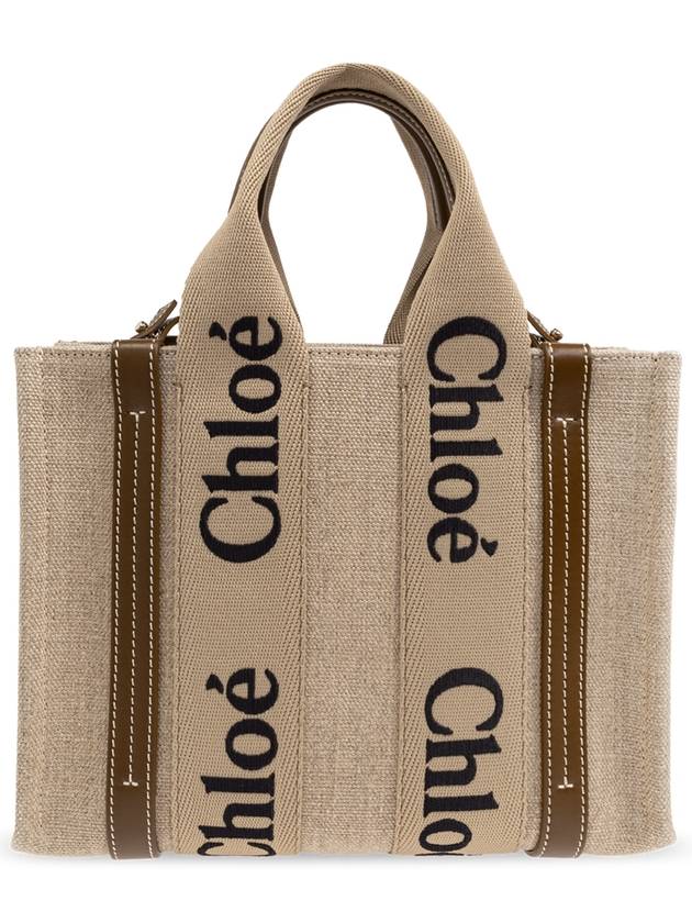 Woody Logo Small Tote Bag Brown Beige - CHLOE - BALAAN 4