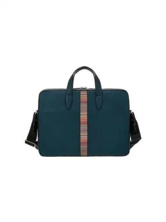 30 9 29 Stripe Trim Folio Bag Dark Green 271232 - PAUL SMITH - BALAAN 1