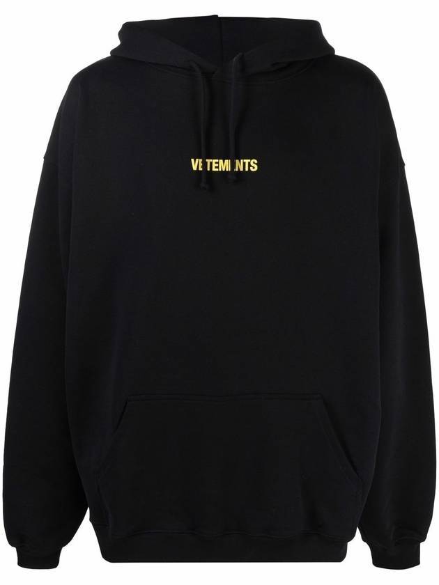 Neon Logo Label Hood Black Yellow - VETEMENTS - BALAAN.