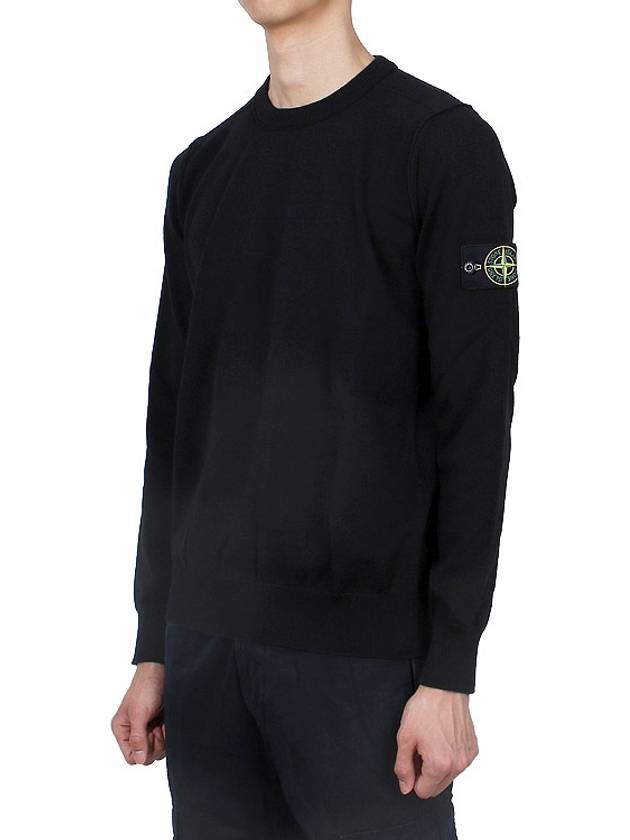 Crewneck Soft Cotton Knit Top Black - STONE ISLAND - BALAAN 4