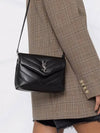 Toy Loulou Strap Shoulder Bag In Quilted Leather Black - SAINT LAURENT - BALAAN 6